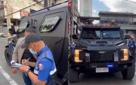 Chavit Singson’s Armored Car Caught in EDSA Busway.